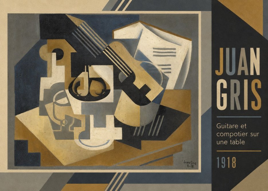 Juan Gris Guitare Et Compotier Sur Une Table No2 - Poszter