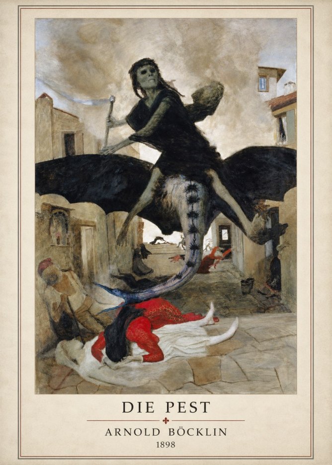 Arnold Böcklin Die Pest I No1 - Poszter