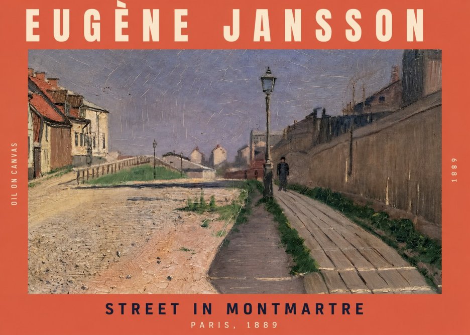 Eugène Jansson Street in Montmartre, 1889 No2 - Poszter