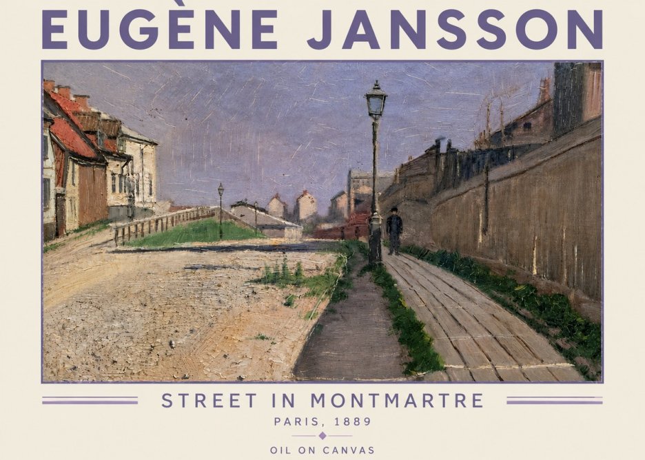 Eugène Jansson Street in Montmartre, 1889 No4 - Poszter