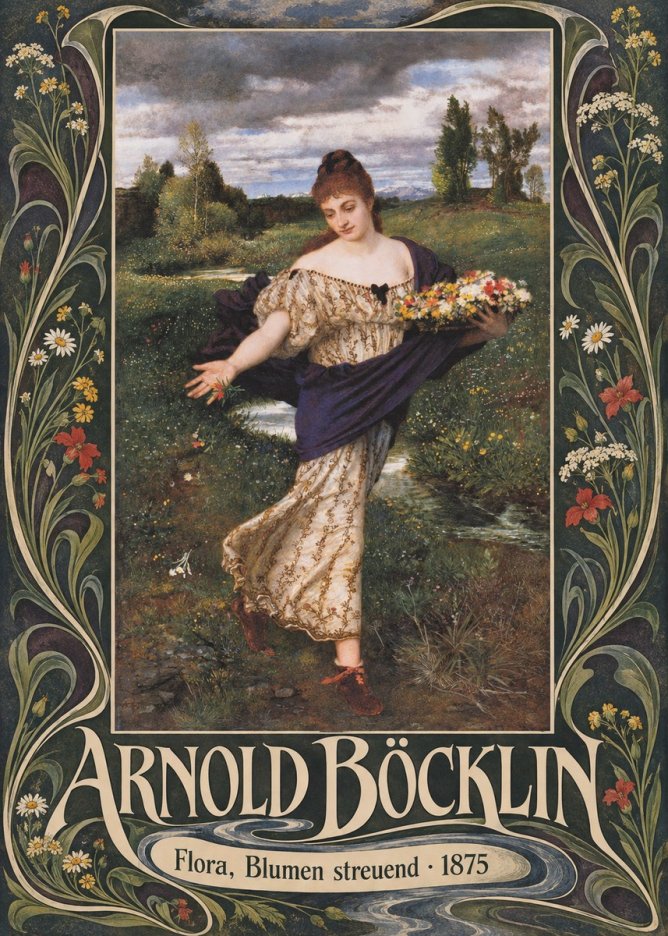 Arnold Böcklin Flora, Blumen Streuend I No5 - Poszter