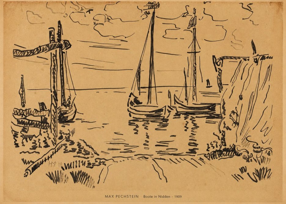 Max Pechstein Boote in Nidden No6 - Poszter