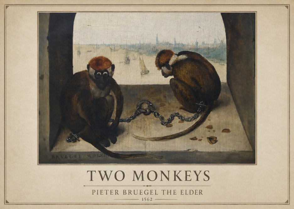 Pieter Bruegel Two Monkeys I No1 - Poszter