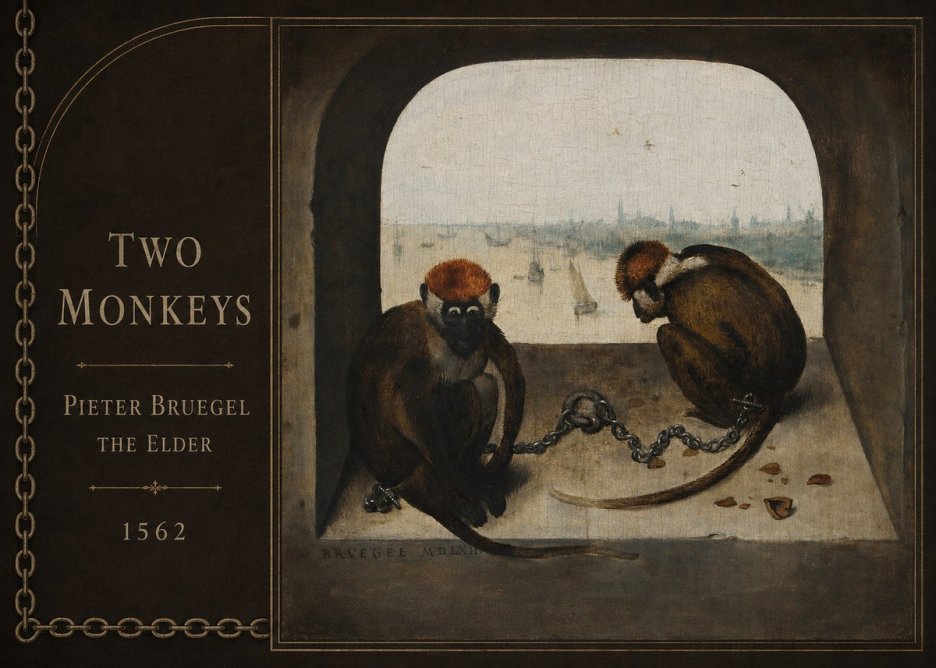 Pieter Bruegel Two Monkeys I No2 - Poszter