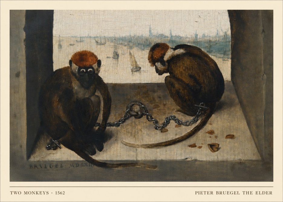 Pieter Bruegel Two Monkeys I No4 - Poszter