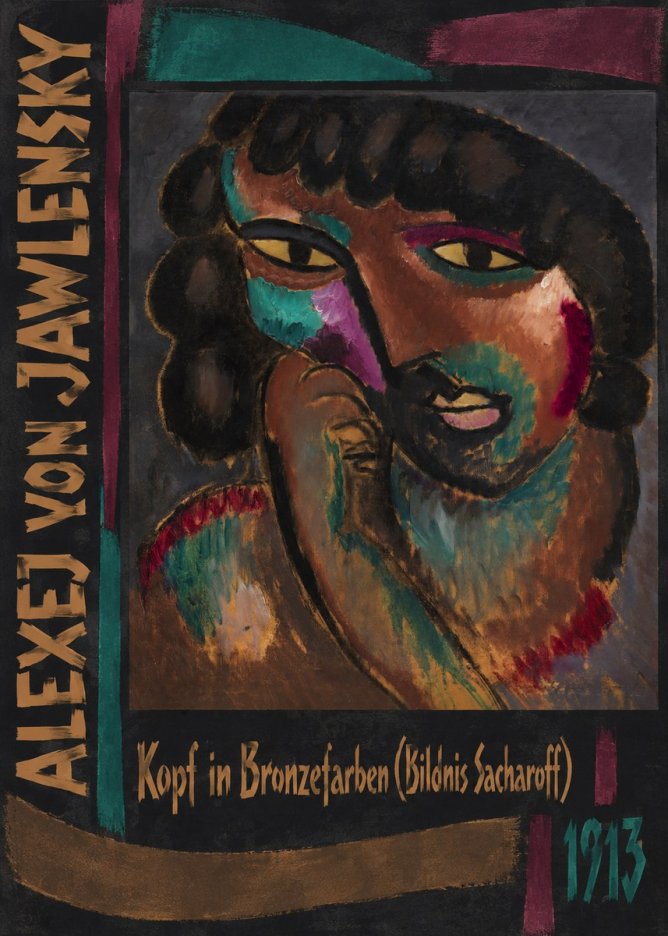 Alexej von Jawlensky Kopf in Bronzefarben (Bildnis Sacharoff) No2 - Poszter