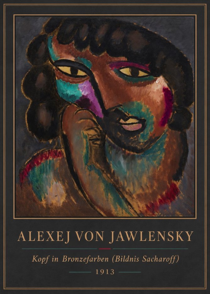 Alexej von Jawlensky Kopf in Bronzefarben (Bildnis Sacharoff) No4 - Poszter