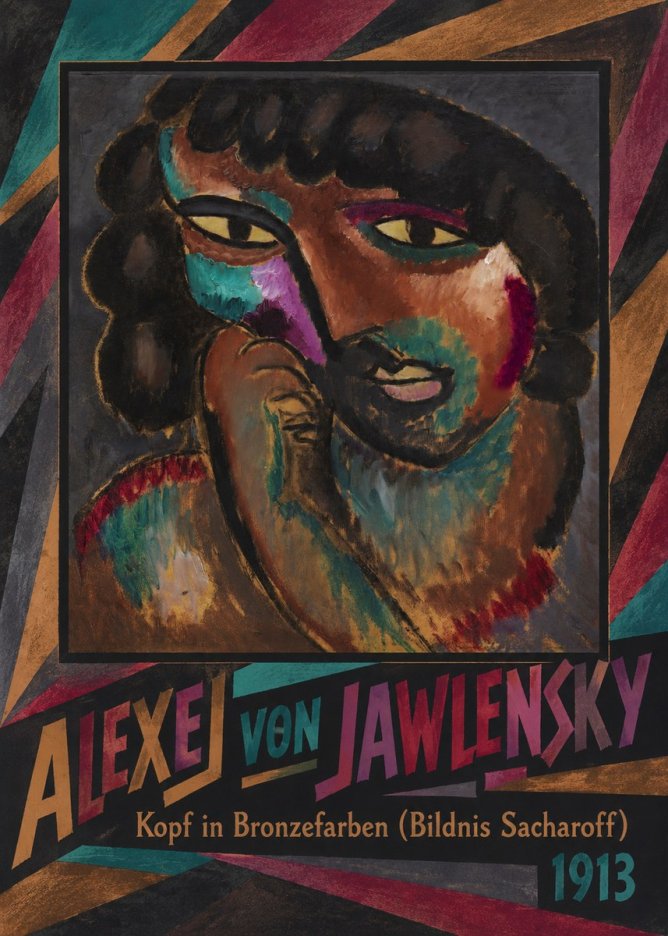Alexej von Jawlensky Kopf in Bronzefarben (Bildnis Sacharoff) No5 - Poszter