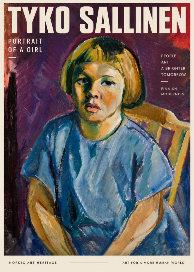 Tyko Sallinen Portrait of a Girl I No3 - Poszter
