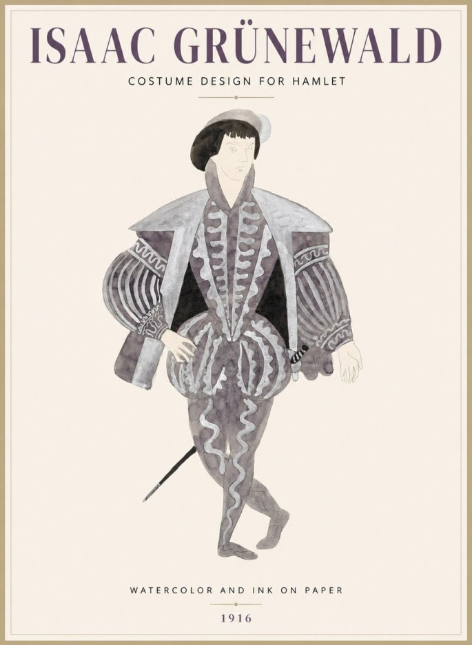 Isaac Grünewald Costume Design for Hamlet No1 - Poszter