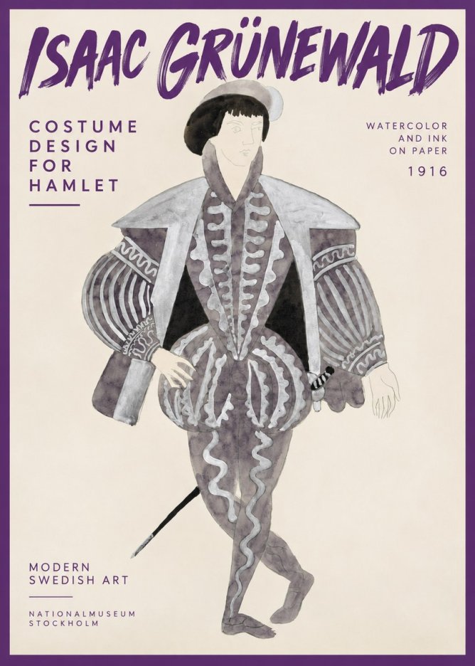 Isaac Grünewald Costume Design for Hamlet No2 - Poszter