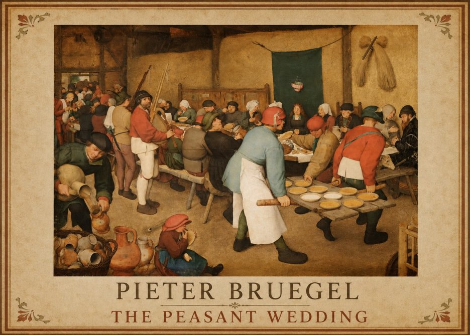 Pieter Bruegel The Peasant Wedding I No1 - Poszter