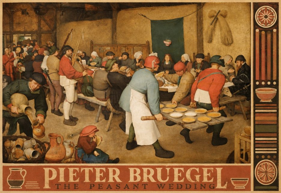 Pieter Bruegel The Peasant Wedding I No6 - Poszter
