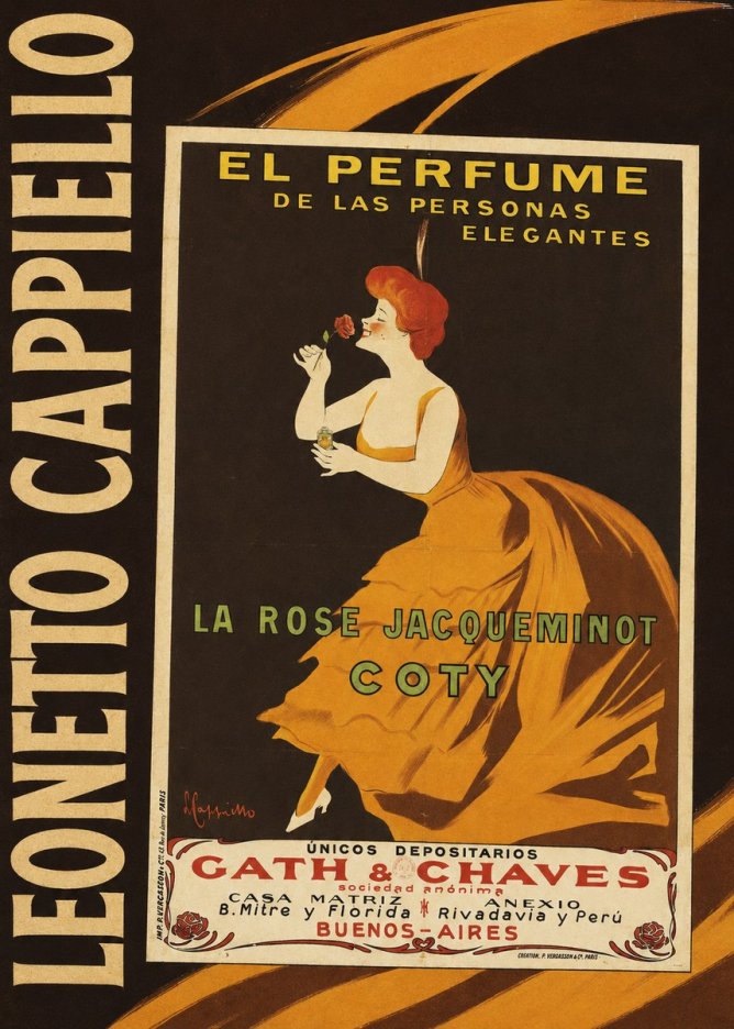 Leonetto Cappiello La Rose Jacqueminot Coty No4 - Poszter