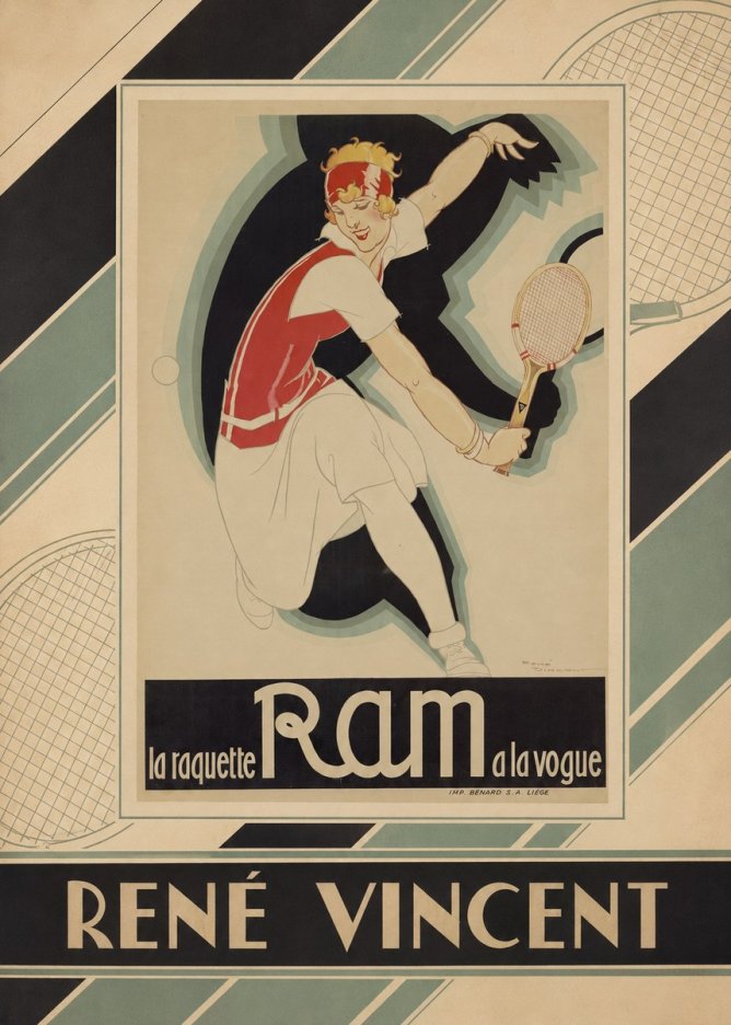 René Vincent Ram La Raquette À La Vogue No3 - Poszter