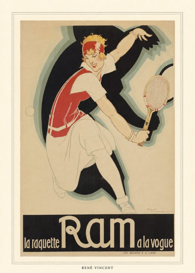 René Vincent Ram La Raquette À La Vogue No4 - Poszter