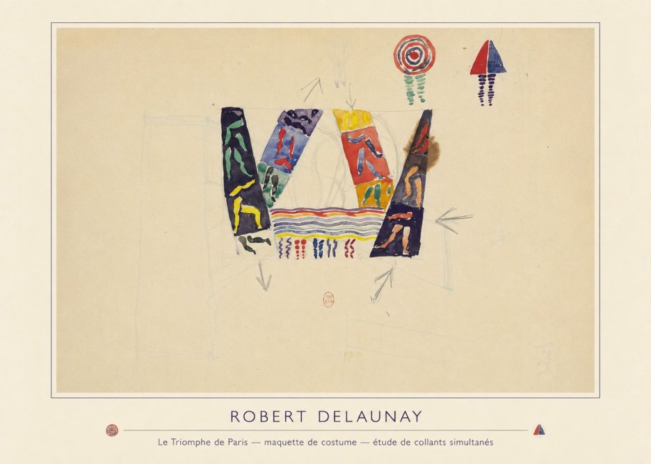 Robert Delaunay Le Triomphe De Paris — Maquette De Costume — Étude De Collants Simultanés No4 - Poszter
