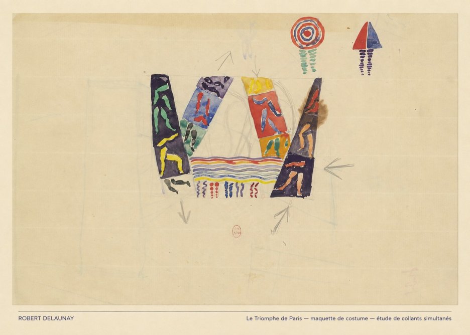 Robert Delaunay Le Triomphe De Paris — Maquette De Costume — Étude De Collants Simultanés No5 - Poszter