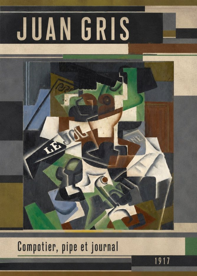 Juan Gris Compotier, Pipe Et Journal No3 - Poszter