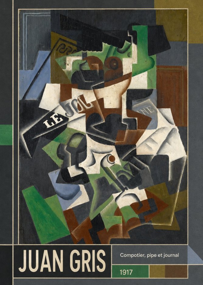 Juan Gris Compotier, Pipe Et Journal No6 - Poszter