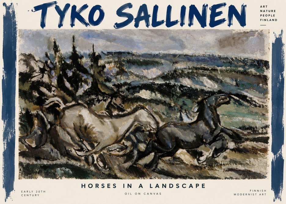 Tyko Sallinen Horses in a Landscape No4 - Poszter