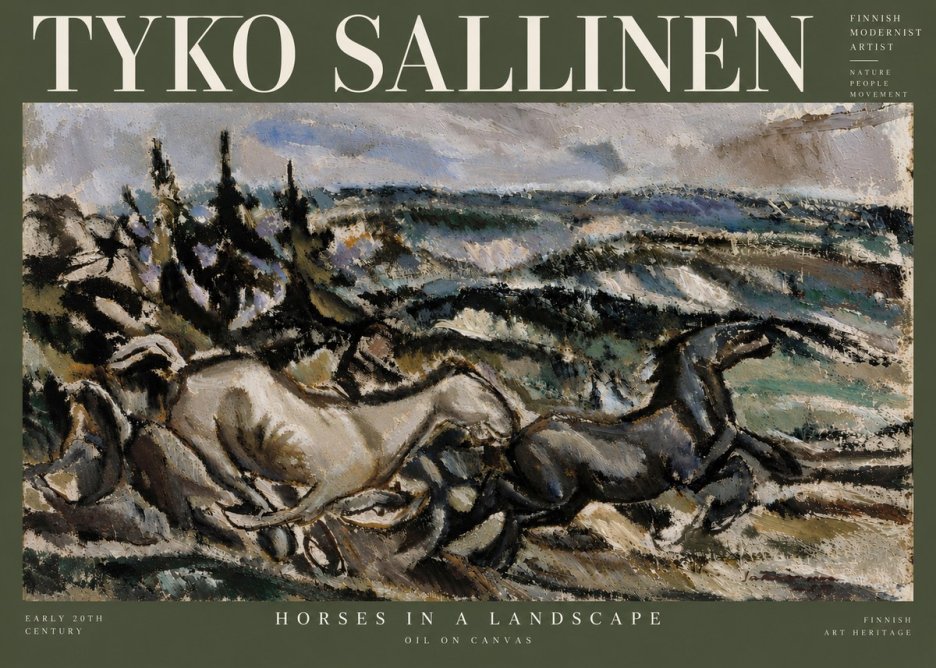 Tyko Sallinen Horses in a Landscape No5 - Poszter