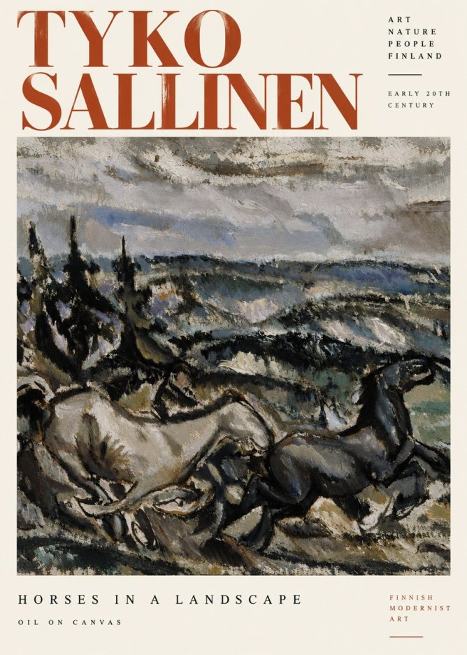 Tyko Sallinen Horses in a Landscape No6 - Poszter