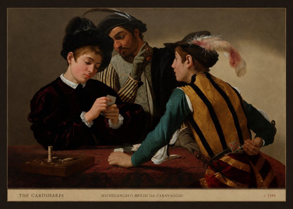 Michelangelo Merisi da Caravaggio The Cardsharps I No5 - Poszter