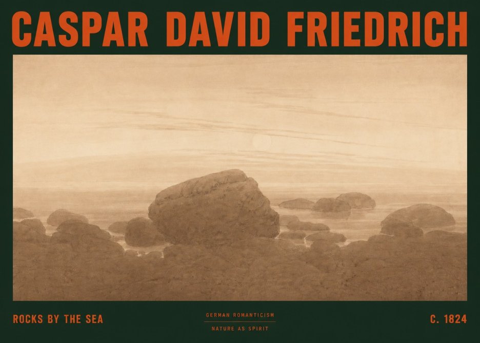 Caspar David Friedrich Rocks by the Sea No2 - Poszter