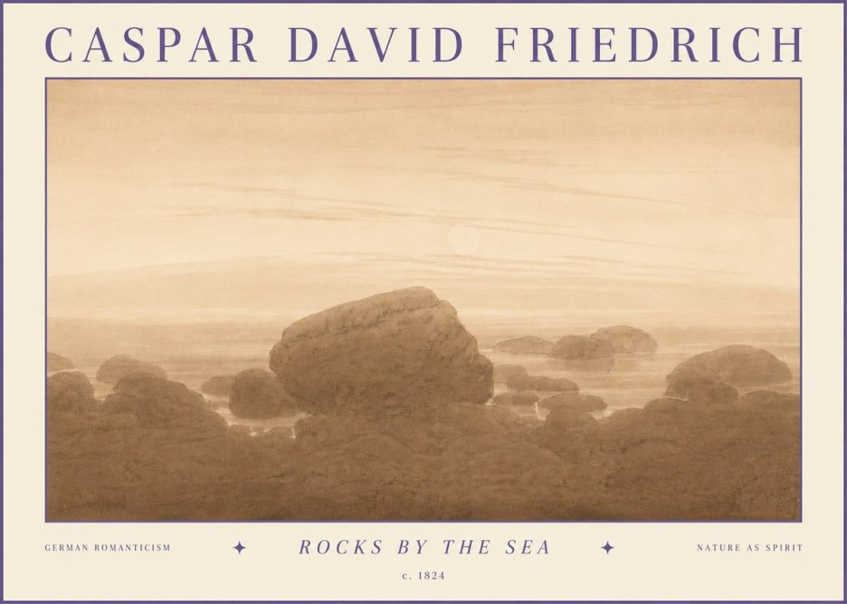 Caspar David Friedrich Rocks by the Sea No3 - Poszter