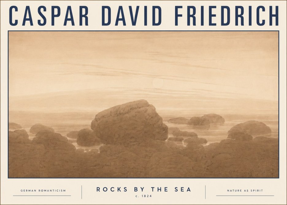 Caspar David Friedrich Rocks by the Sea No5 - Poszter