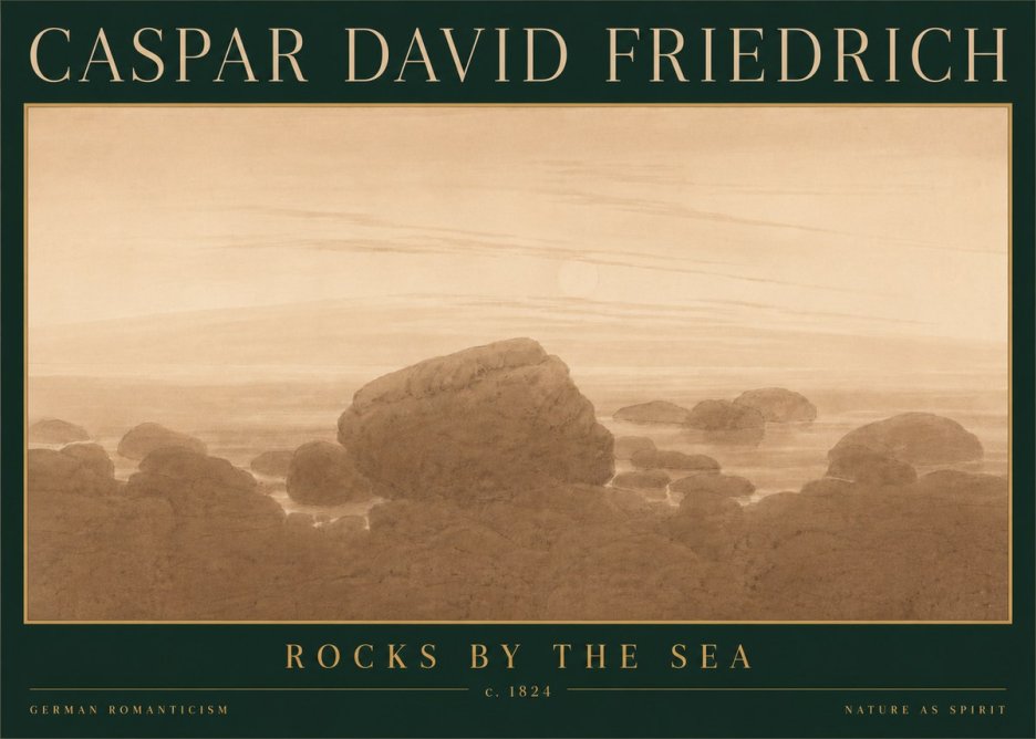 Caspar David Friedrich Rocks by the Sea No6 - Poszter