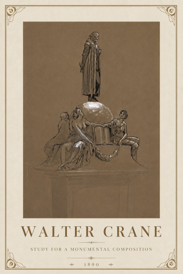 Walter Crane Study for a Monumental Composition No5 - Poszter