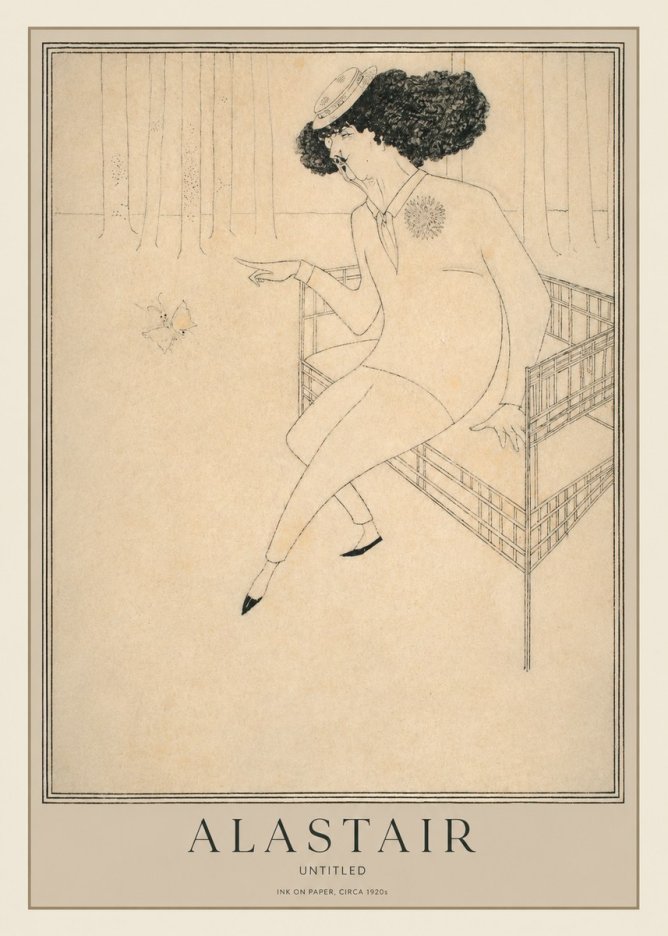 Alastair Lady with Butterfly No2 - Poszter