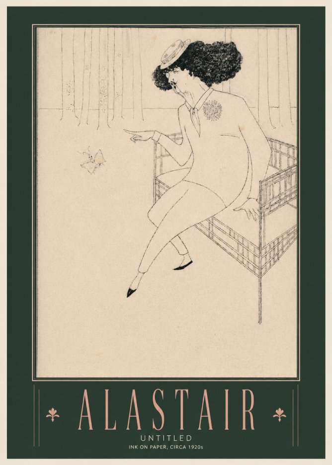 Alastair Lady with Butterfly No3 - Poszter