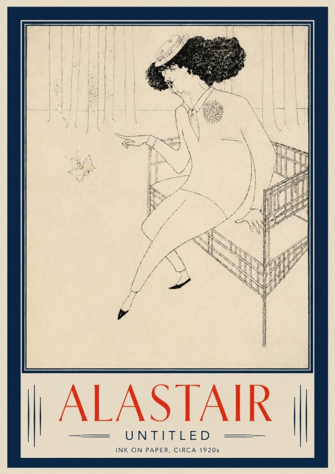 Alastair Lady with Butterfly No5 - Poszter