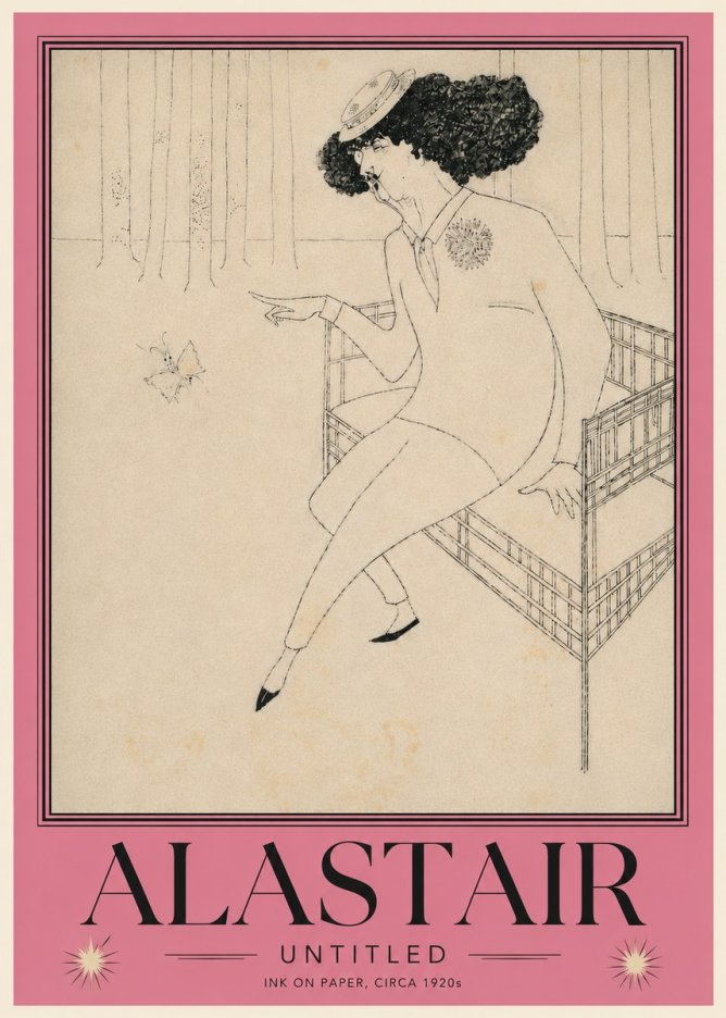 Alastair Lady with Butterfly No6 - Poszter