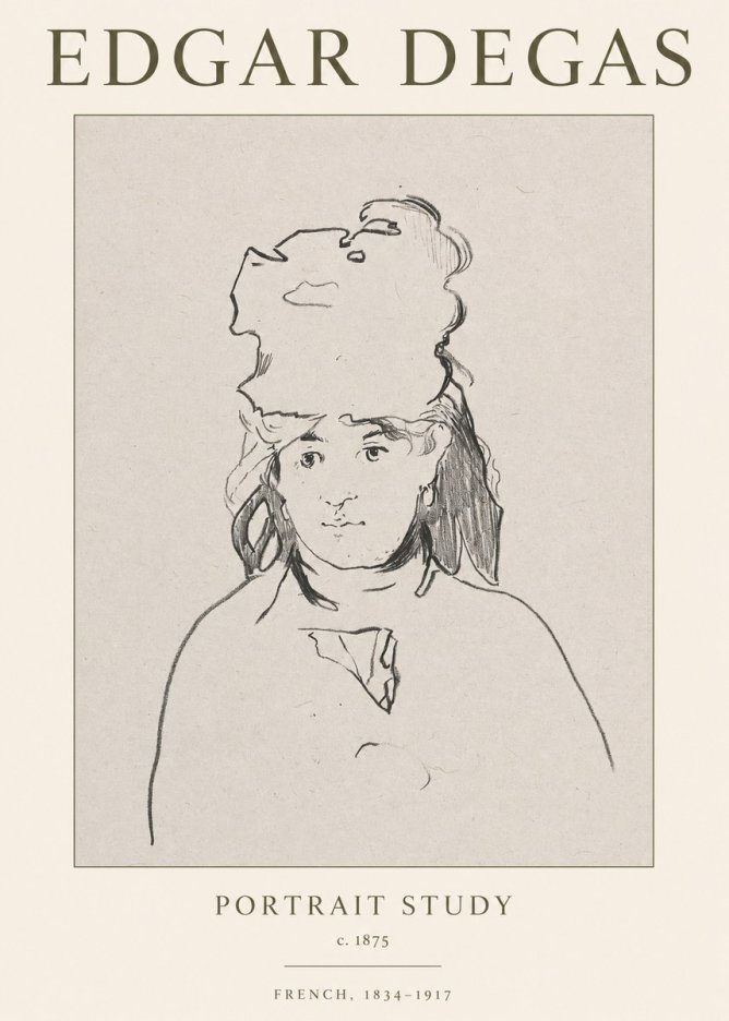 Edgar Degas Portrait Study No1 - Poszter