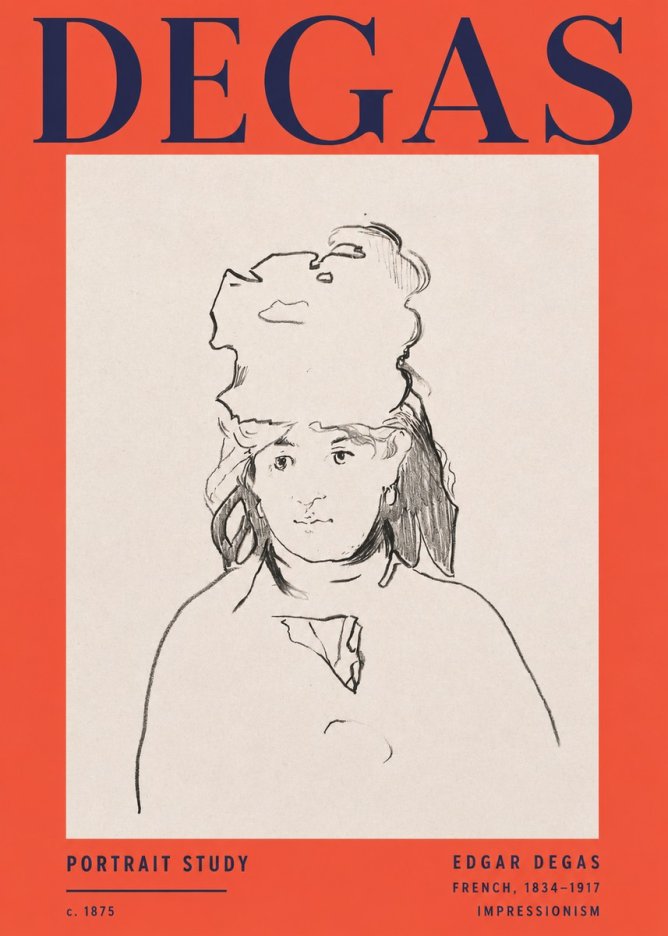 Edgar Degas Portrait Study No2 - Poszter