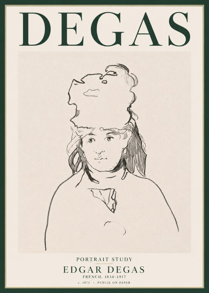Edgar Degas Portrait Study No3 - Poszter