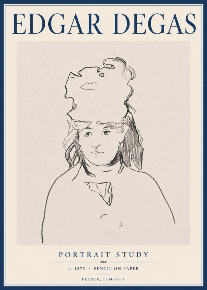 Edgar Degas Portrait Study No6 - Poszter