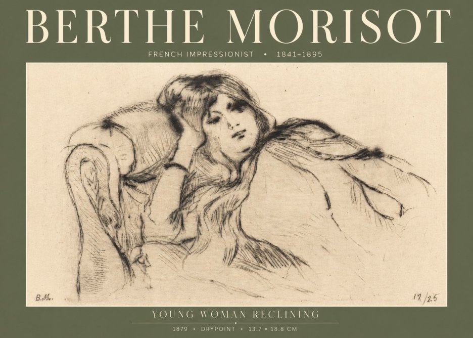 Berthe Morisot Young Woman Reclining II No4 - Poszter