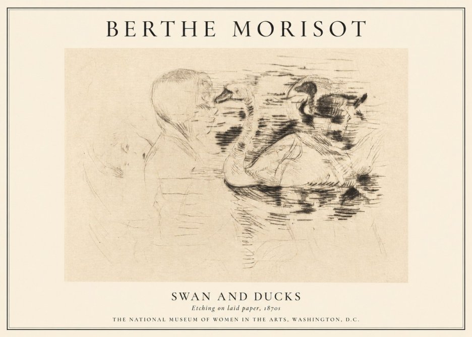 Berthe Morisot Swan and Ducks No1 - Poszter