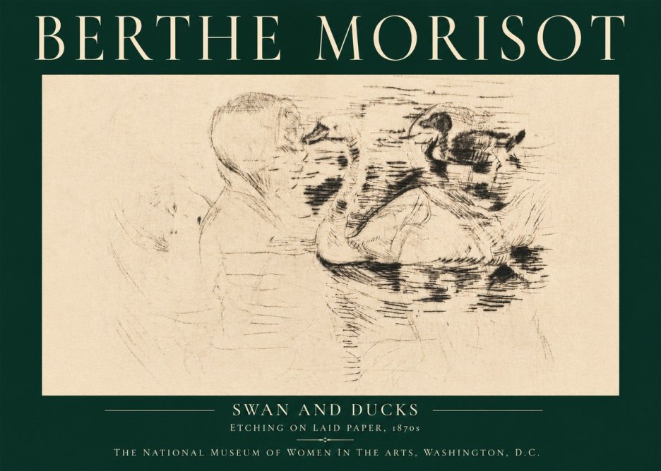 Berthe Morisot Swan and Ducks No6 - Poszter