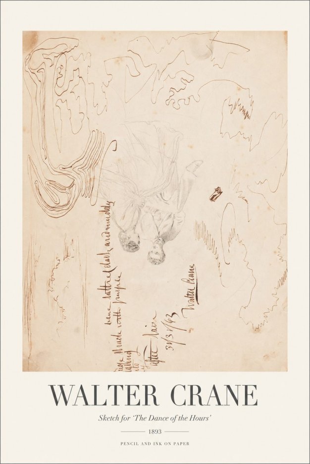 Walter Crane Sketch for 'the Dance of the Hours' No1 - Poszter
