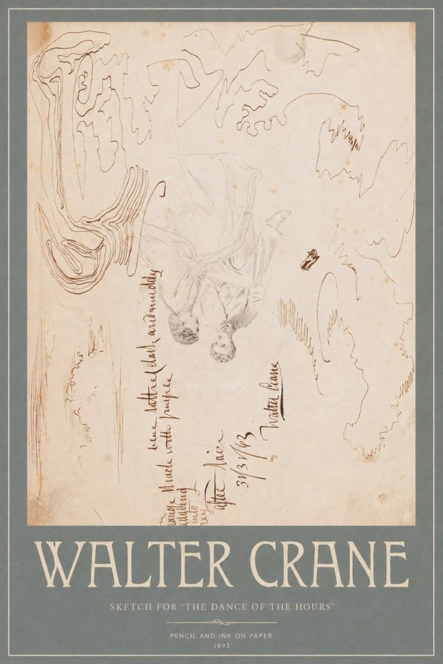 Walter Crane Sketch for 'the Dance of the Hours' No2 - Poszter