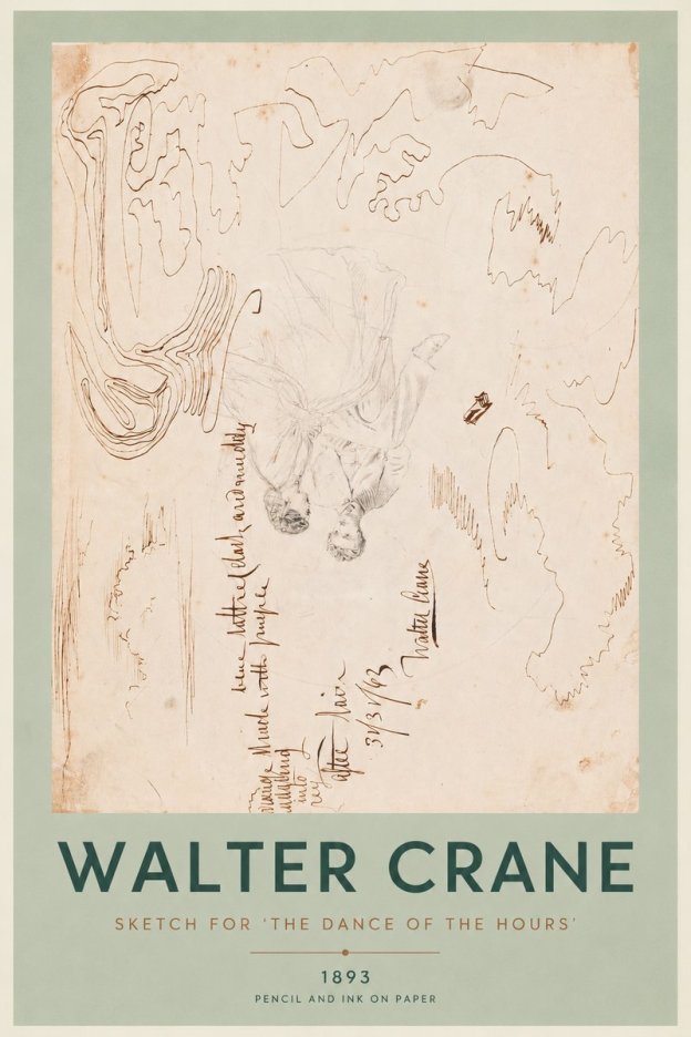 Walter Crane Sketch for 'the Dance of the Hours' No4 - Poszter