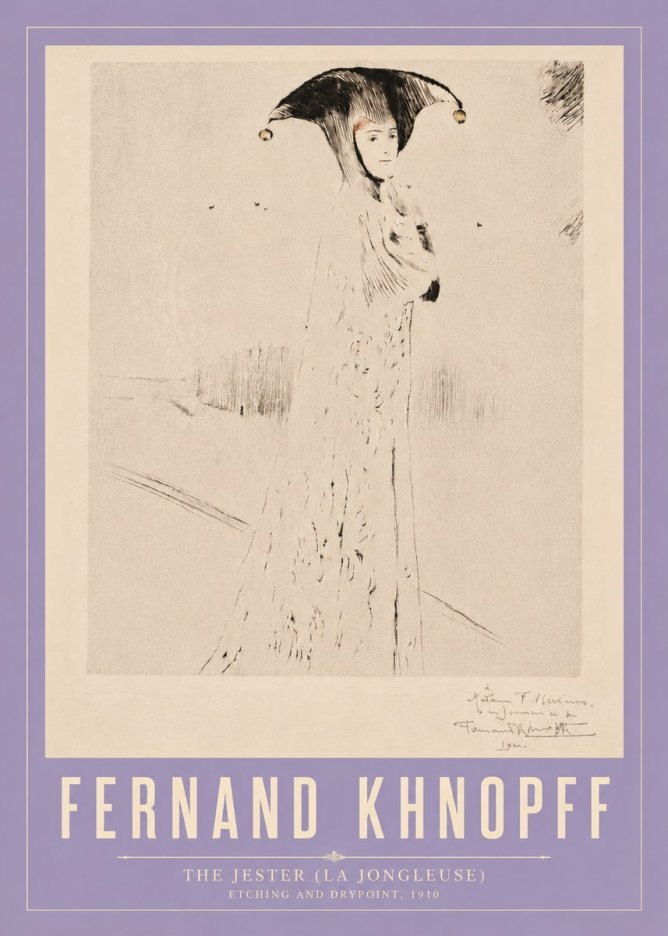 Fernand Khnopff The Jester (La Jongleuse) No4 - Poszter