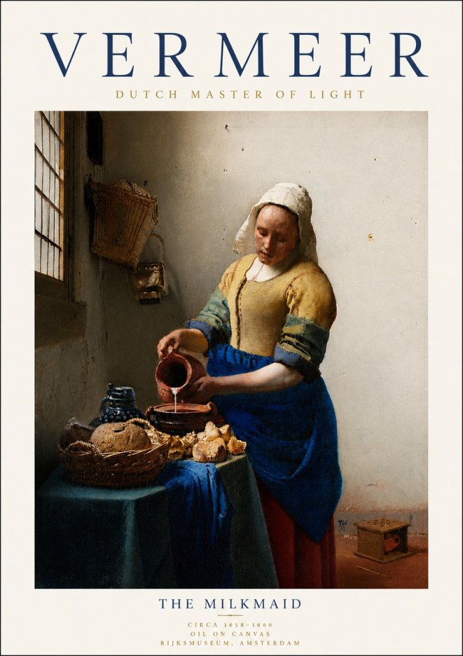 Vermeer The Milkmaid No6 - Poszter