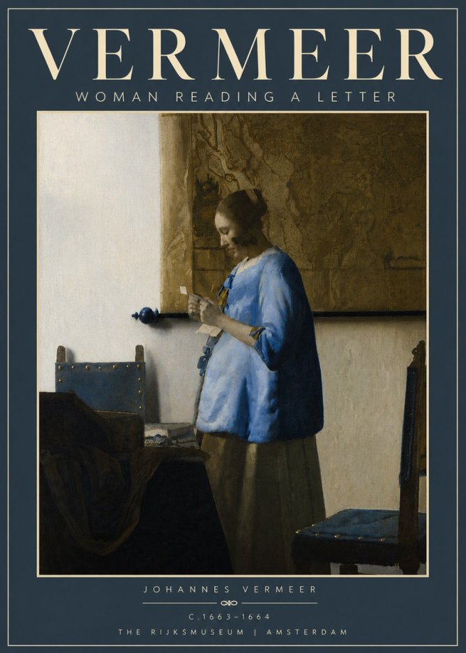 Vermeer Woman Reading a Letter No4 - Poszter